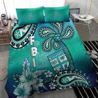 Fiji Born Indian Bedding Set Palm Paisley With Tapa Pattern