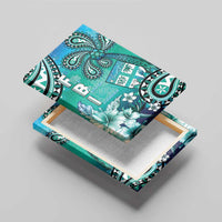 Fiji Born Indian Canvas Wall Art Palm Paisley With Tapa Pattern