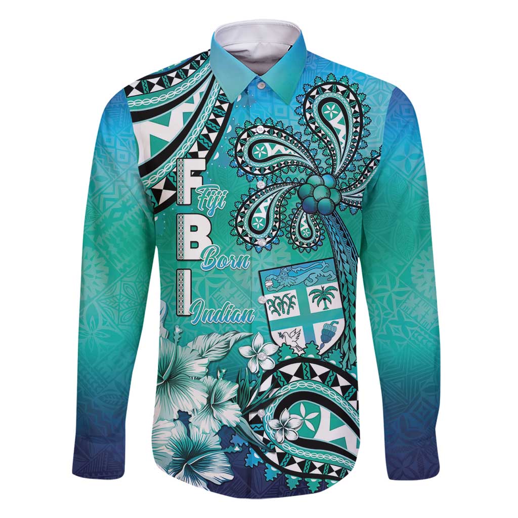 Fiji Born Indian Family Matching Mermaid Dress and Hawaiian Shirt Palm Paisley With Tapa Pattern