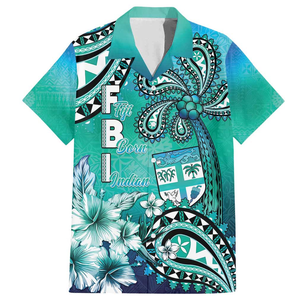 Fiji Born Indian Family Matching Summer Maxi Dress and Hawaiian Shirt Palm Paisley With Tapa Pattern