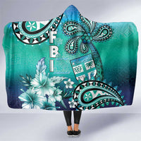 Fiji Born Indian Hooded Blanket Palm Paisley With Tapa Pattern