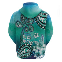Fiji Born Indian Hoodie Palm Paisley With Tapa Pattern