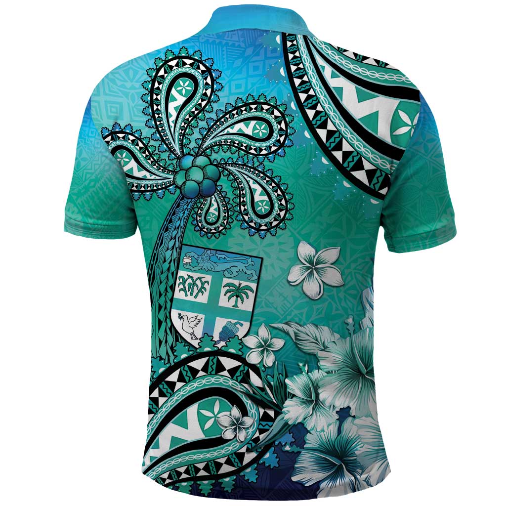 Fiji Born Indian Polo Shirt Palm Paisley With Tapa Pattern
