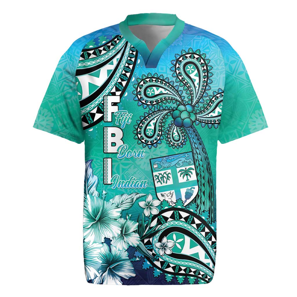 Fiji Born Indian Rugby Jersey Palm Paisley With Tapa Pattern