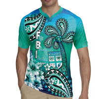 Fiji Born Indian Rugby Jersey Palm Paisley With Tapa Pattern