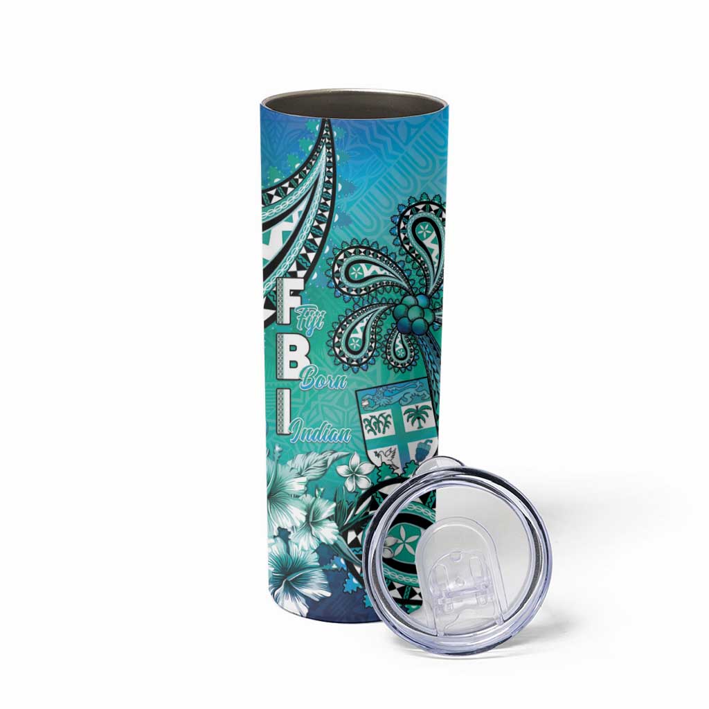 Fiji Born Indian Skinny Tumbler Palm Paisley With Tapa Pattern