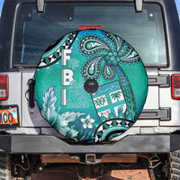 Fiji Born Indian Spare Tire Cover Palm Paisley With Tapa Pattern