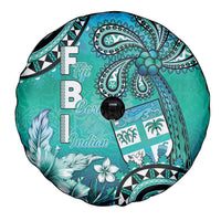 Fiji Born Indian Spare Tire Cover Palm Paisley With Tapa Pattern