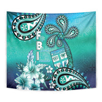 Fiji Born Indian Tapestry Palm Paisley With Tapa Pattern