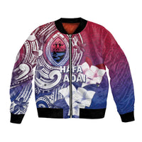 Guam Gadao Bomber Jacket Hafa Adai Micronesian Tribal Pattern