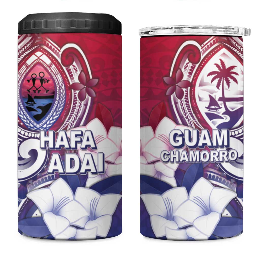 Guam Gadao 4 in 1 Can Cooler Tumbler Hafa Adai Micronesian Tribal Pattern