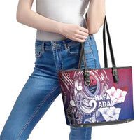 Guam Gadao Leather Tote Bag Hafa Adai Micronesian Tribal Pattern