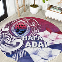 Guam Gadao Round Carpet Hafa Adai Micronesian Tribal Pattern