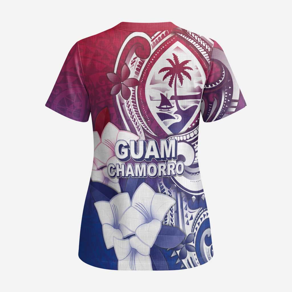 Guam Gadao Scrub Top Hafa Adai Micronesian Tribal Pattern LT05 - Polynesian Pride