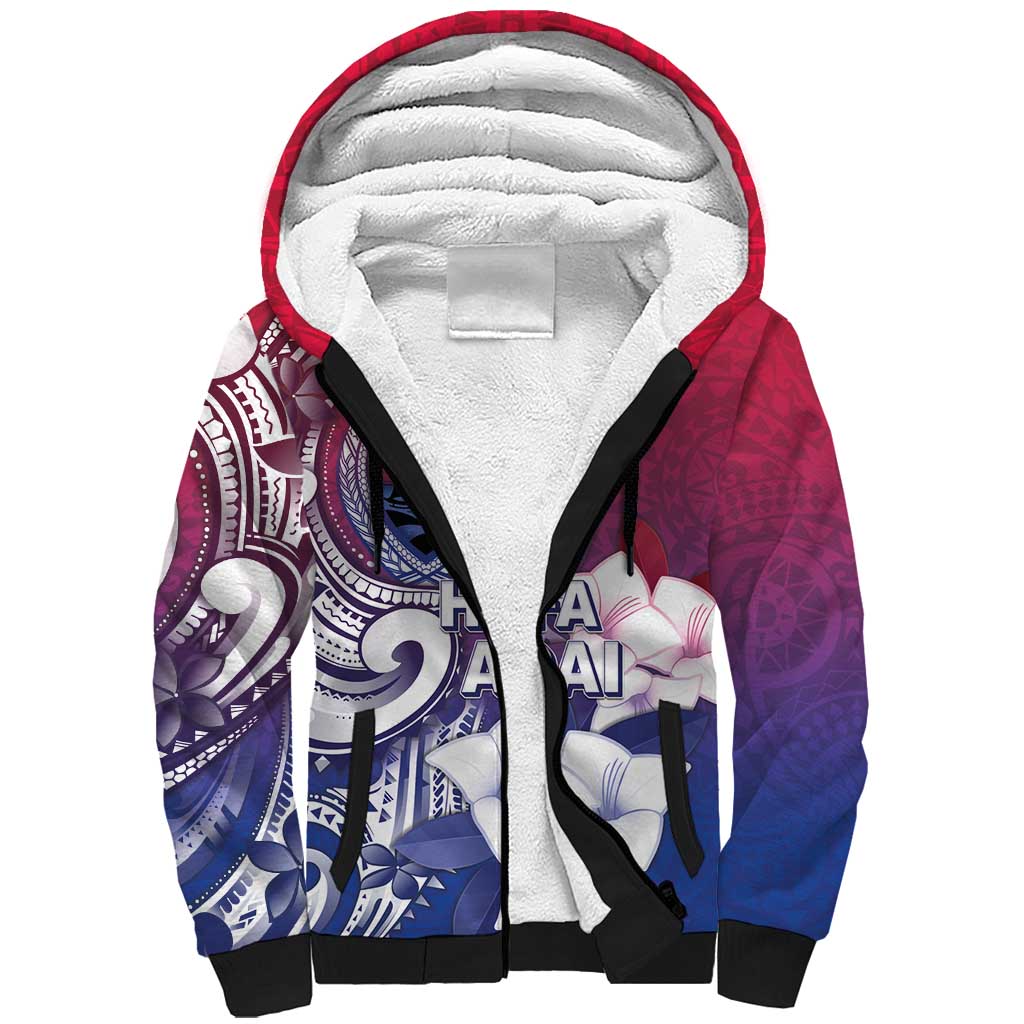 Guam Gadao Sherpa Hoodie Hafa Adai Micronesian Tribal Pattern LT05 Unisex Red - Polynesian Pride
