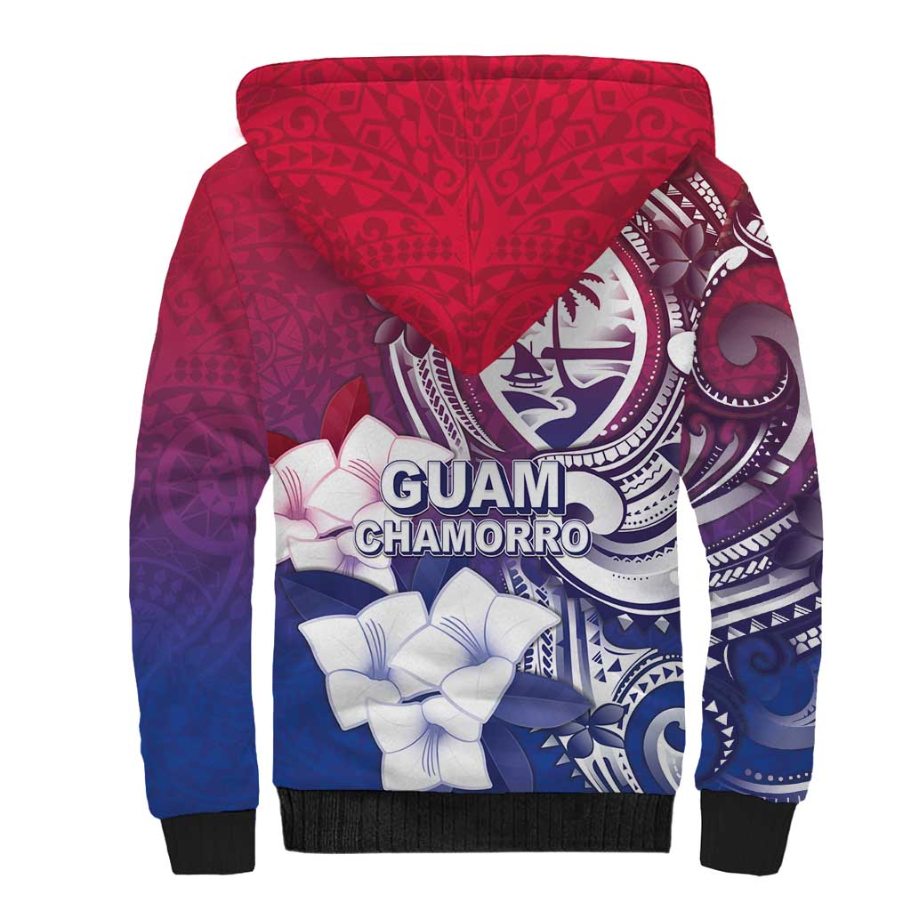Guam Gadao Sherpa Hoodie Hafa Adai Micronesian Tribal Pattern LT05 - Polynesian Pride