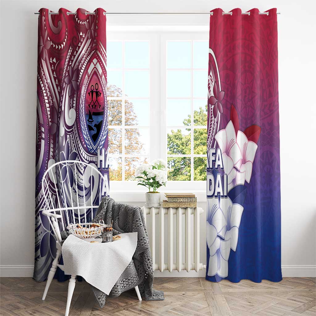 Guam Gadao Window Curtain Hafa Adai Micronesian Tribal Pattern