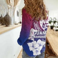 Guam Gadao Women Casual Shirt Hafa Adai Micronesian Tribal Pattern