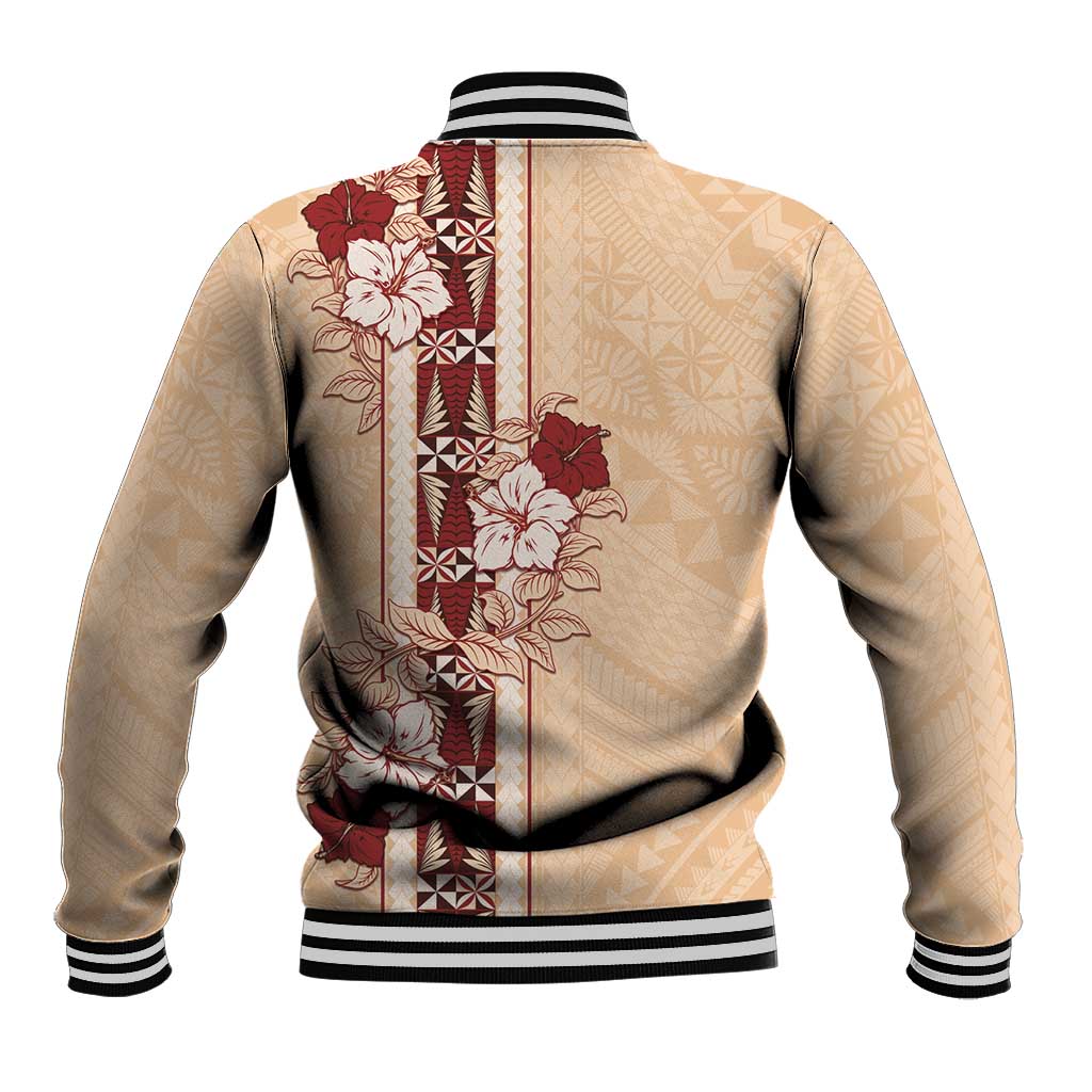 Tonga Language Week Baseball Jacket Hibiscus Tongan Ngatu Pattern LT05 - Polynesian Pride