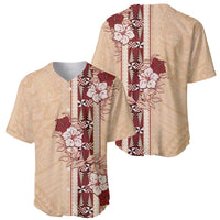 Tonga Language Week Baseball Jersey Hibiscus Tongan Ngatu Pattern