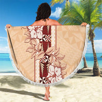 Tonga Language Week Beach Blanket Hibiscus Tongan Ngatu Pattern LT05 - Polynesian Pride