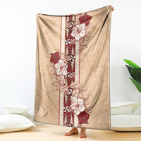 Tonga Language Week Blanket Hibiscus Tongan Ngatu Pattern LT05 - Polynesian Pride