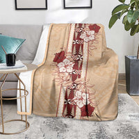 Tonga Language Week Blanket Hibiscus Tongan Ngatu Pattern LT05 - Polynesian Pride