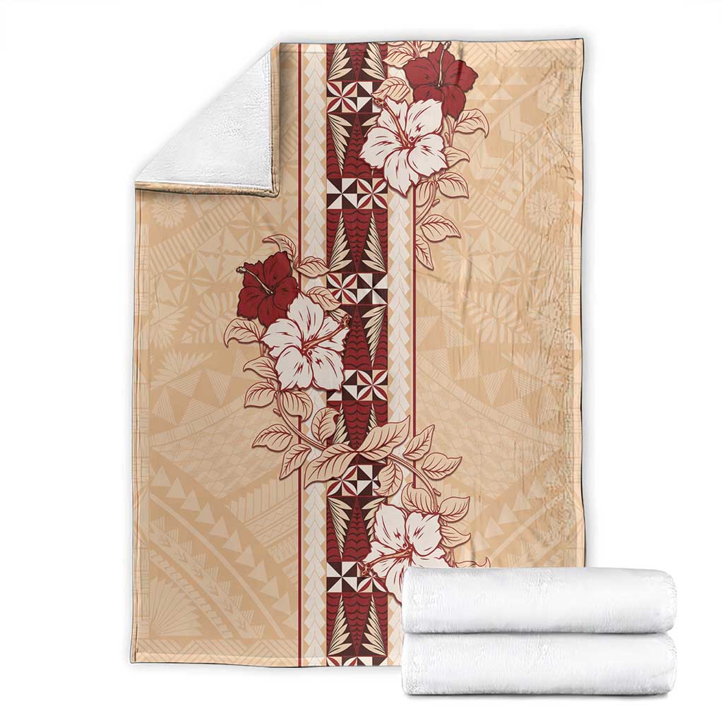 Tonga Language Week Blanket Hibiscus Tongan Ngatu Pattern LT05 - Polynesian Pride