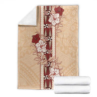 Tonga Language Week Blanket Hibiscus Tongan Ngatu Pattern LT05 - Polynesian Pride