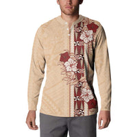 Tonga Language Week Button Sweatshirt Hibiscus Tongan Ngatu Pattern LT05 - Polynesian Pride