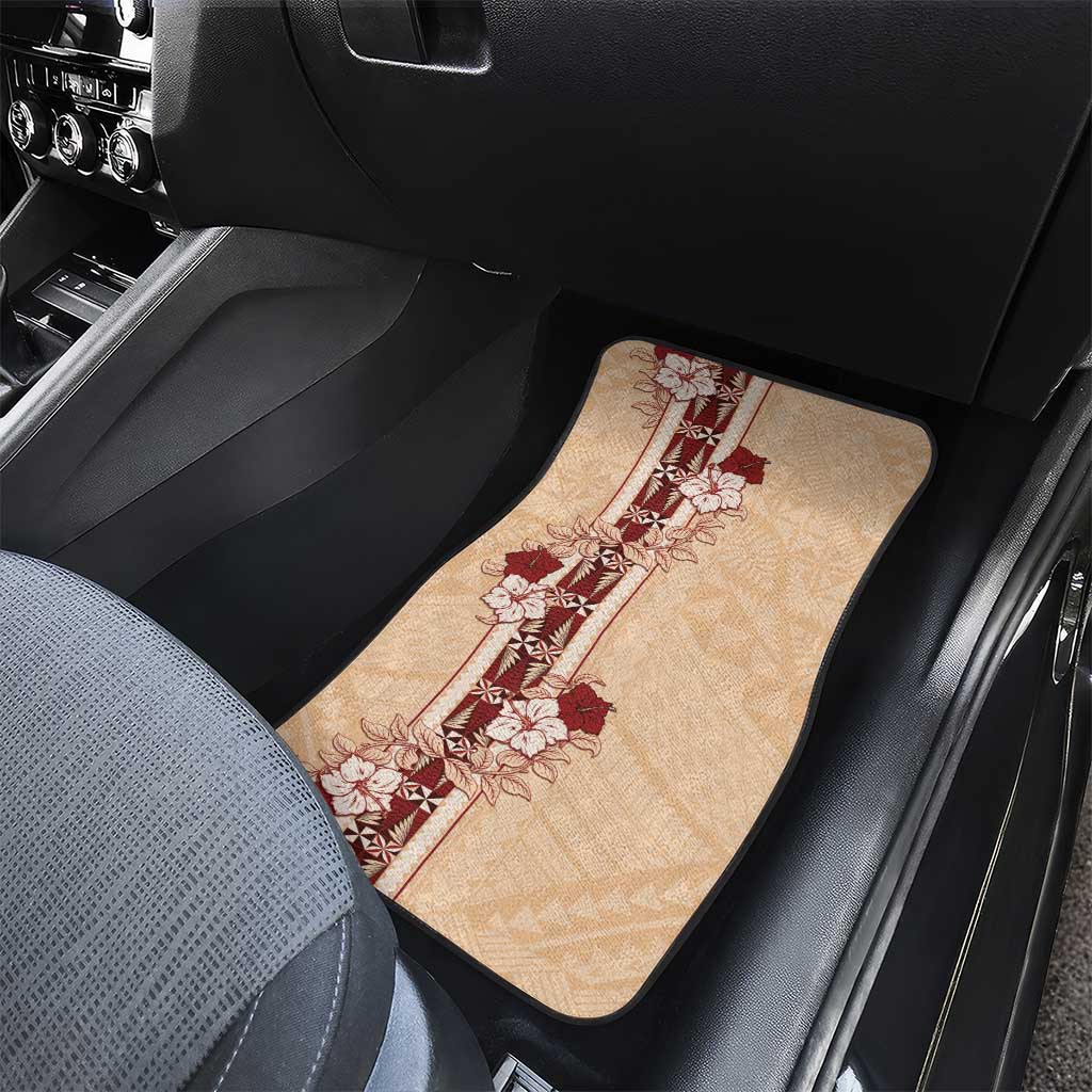 Tonga Language Week Car Mats Hibiscus Tongan Ngatu Pattern LT05 - Polynesian Pride