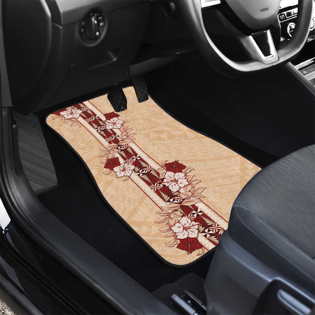 Tonga Language Week Car Mats Hibiscus Tongan Ngatu Pattern LT05 - Polynesian Pride