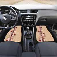 Tonga Language Week Car Mats Hibiscus Tongan Ngatu Pattern LT05 Set 2pcs - Front Beige - Polynesian Pride