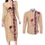 Tonga Language Week Couples Matching Long Sleeve Bodycon Dress and Long Sleeve Button Shirt Hibiscus Tongan Ngatu Pattern