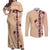 Tonga Language Week Couples Matching Off Shoulder Maxi Dress and Long Sleeve Button Shirt Hibiscus Tongan Ngatu Pattern