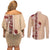 Tonga Language Week Couples Matching Off Shoulder Short Dress and Long Sleeve Button Shirt Hibiscus Tongan Ngatu Pattern