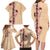 Tonga Language Week Family Matching Long Sleeve Bodycon Dress and Hawaiian Shirt Hibiscus Tongan Ngatu Pattern