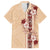 Tonga Language Week Family Matching Off The Shoulder Long Sleeve Dress and Hawaiian Shirt Hibiscus Tongan Ngatu Pattern