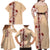 Tonga Language Week Family Matching Off Shoulder Maxi Dress and Hawaiian Shirt Hibiscus Tongan Ngatu Pattern