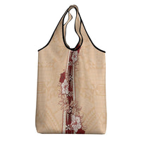 Tonga Language Week Grocery Bag Hibiscus Tongan Ngatu Pattern LT05 - Polynesian Pride