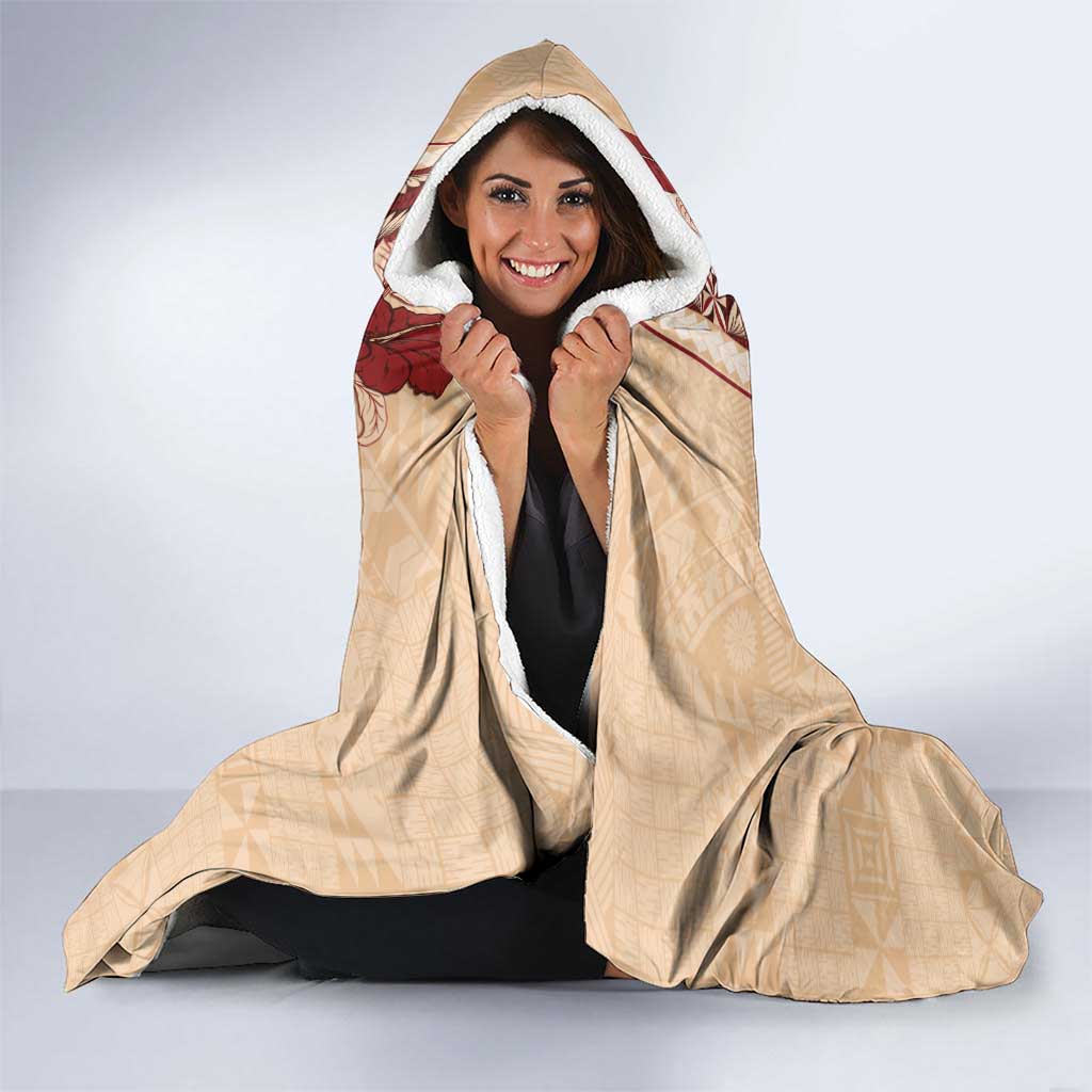 Tonga Language Week Hooded Blanket Hibiscus Tongan Ngatu Pattern LT05 - Polynesian Pride