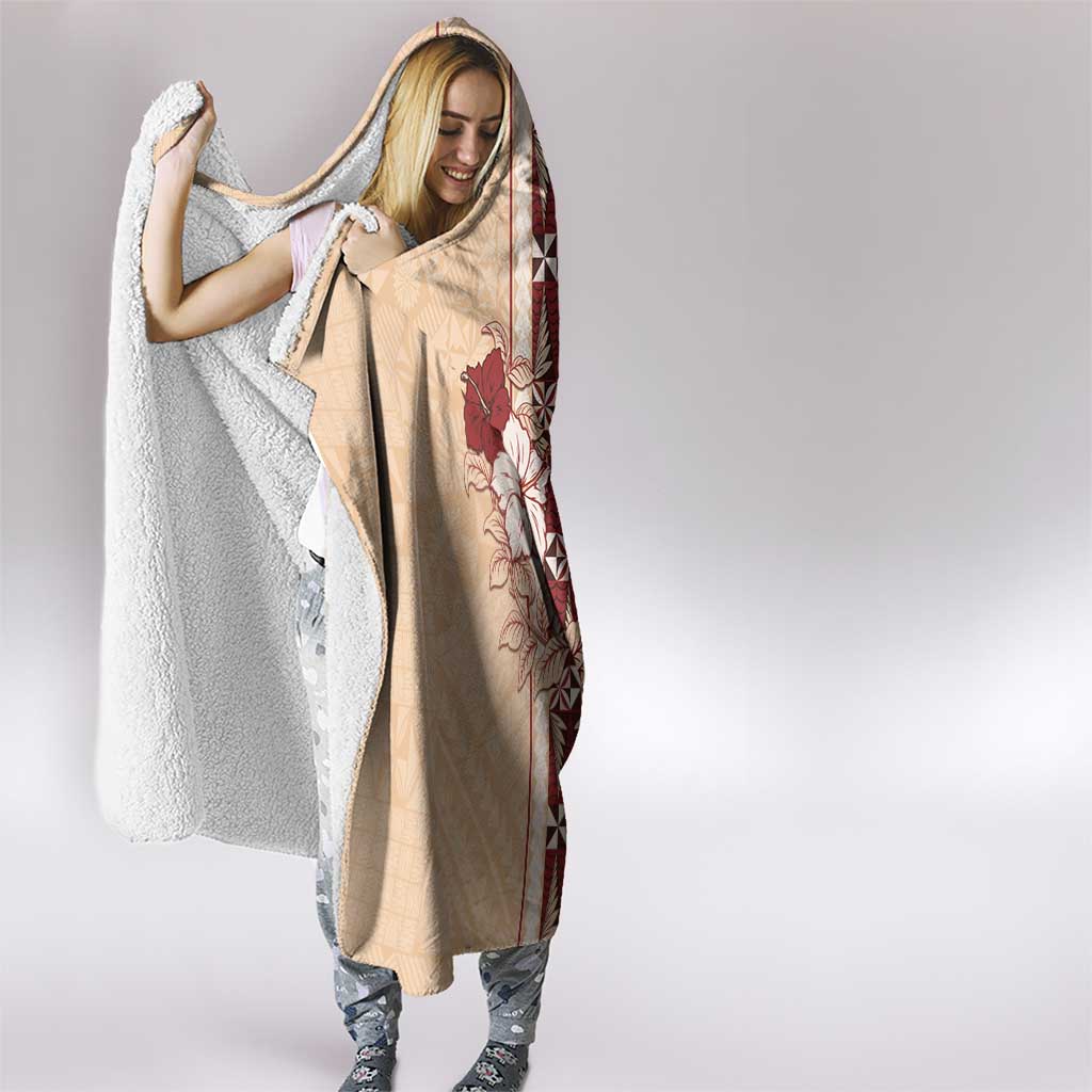 Tonga Language Week Hooded Blanket Hibiscus Tongan Ngatu Pattern LT05 - Polynesian Pride