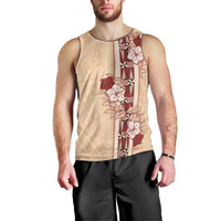Tonga Language Week Men Tank Top Hibiscus Tongan Ngatu Pattern LT05 - Polynesian Pride
