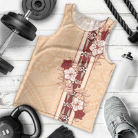 Tonga Language Week Men Tank Top Hibiscus Tongan Ngatu Pattern LT05 - Polynesian Pride