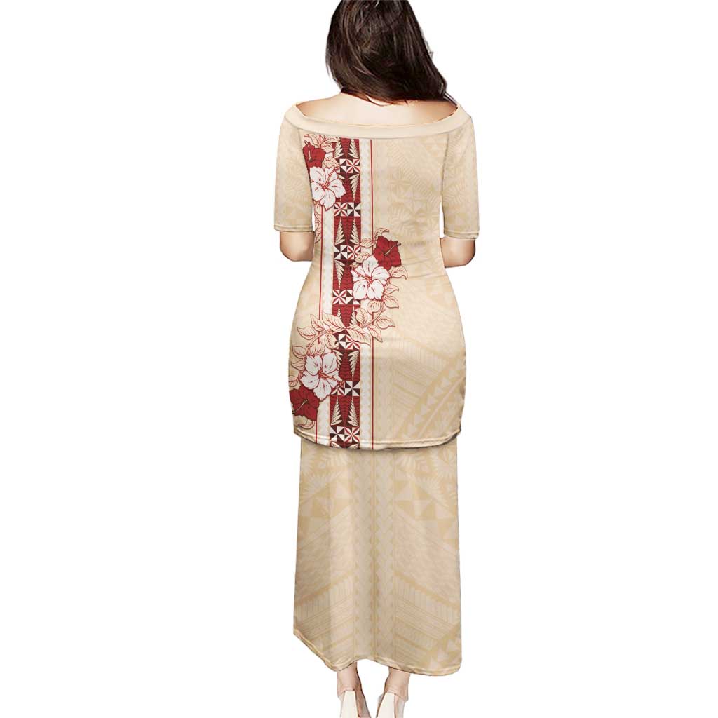 Tonga Language Week Puletasi Hibiscus Tongan Ngatu Pattern LT05 - Polynesian Pride