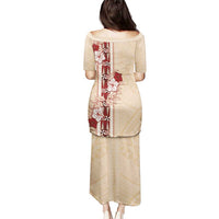 Tonga Language Week Puletasi Hibiscus Tongan Ngatu Pattern LT05 - Polynesian Pride