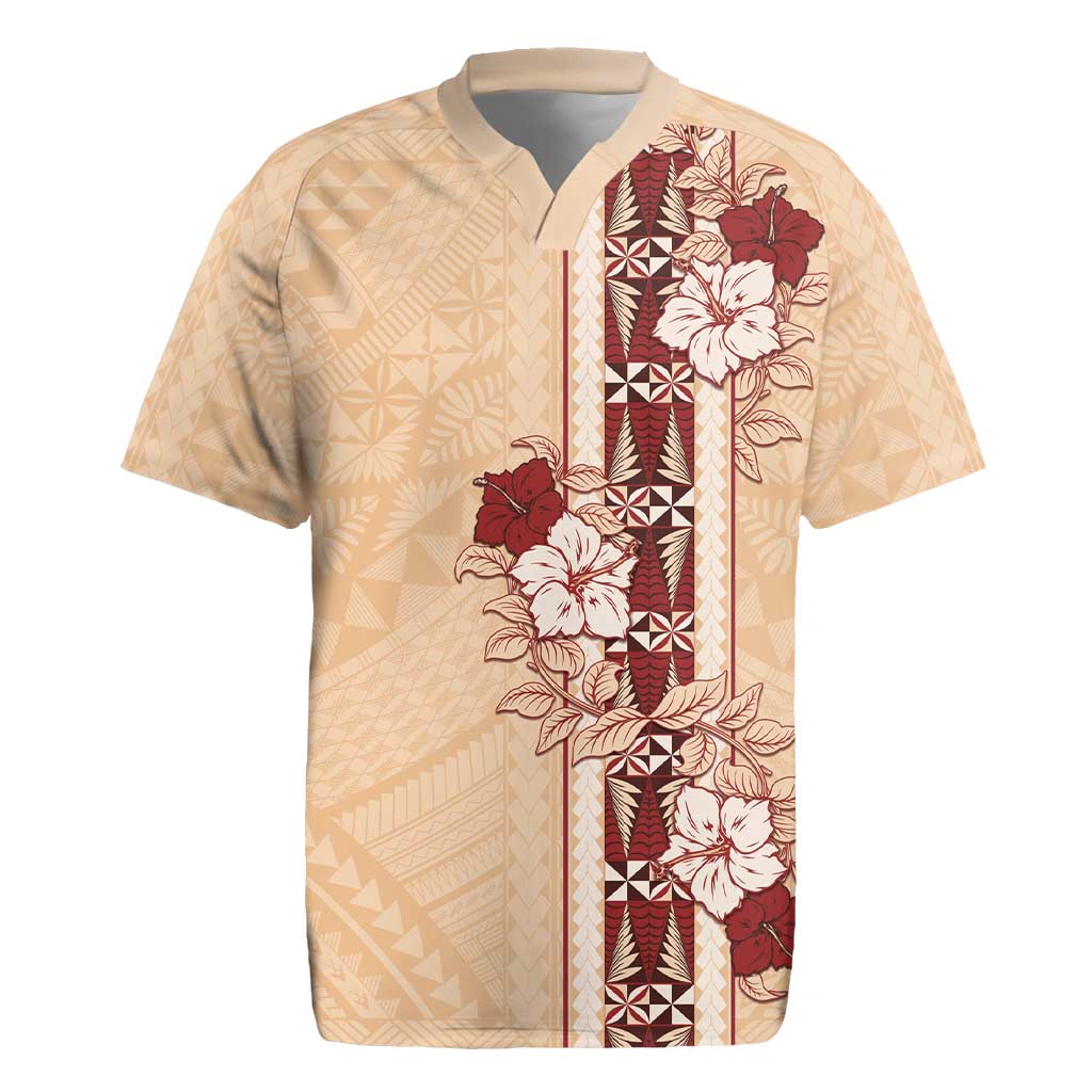 Tonga Language Week Rugby Jersey Hibiscus Tongan Ngatu Pattern