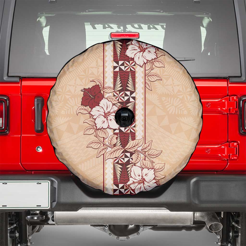 Tonga Language Week Spare Tire Cover Hibiscus Tongan Ngatu Pattern LT05 - Polynesian Pride