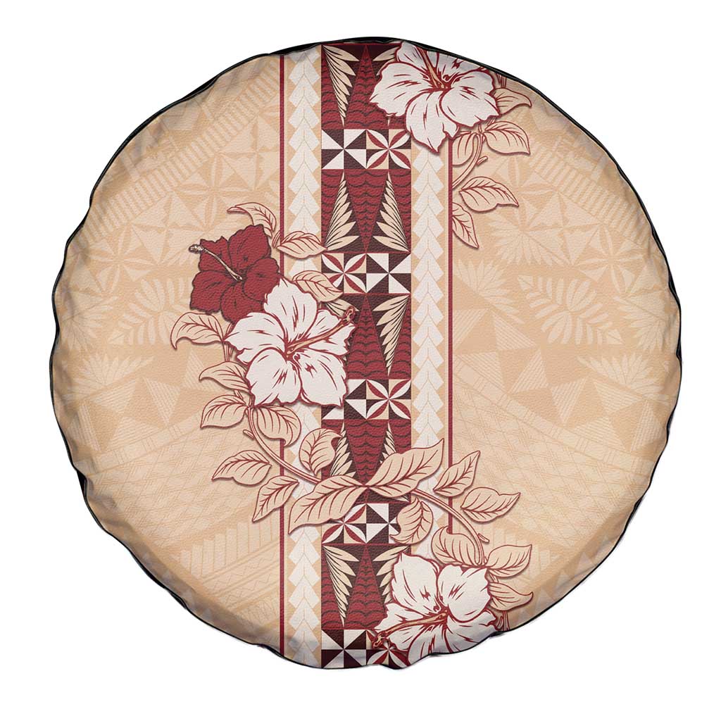 Tonga Language Week Spare Tire Cover Hibiscus Tongan Ngatu Pattern LT05 - Polynesian Pride