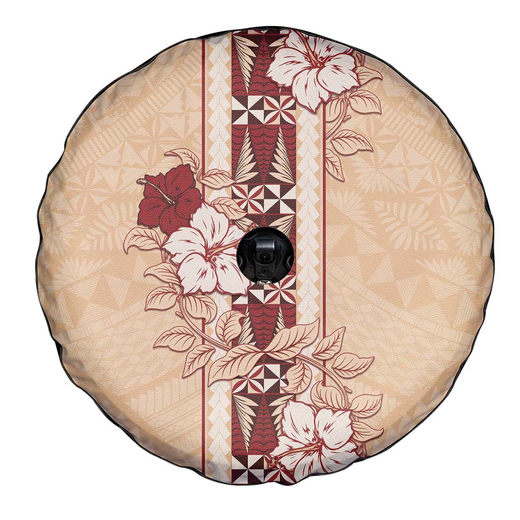 Tonga Language Week Spare Tire Cover Hibiscus Tongan Ngatu Pattern LT05 - Polynesian Pride